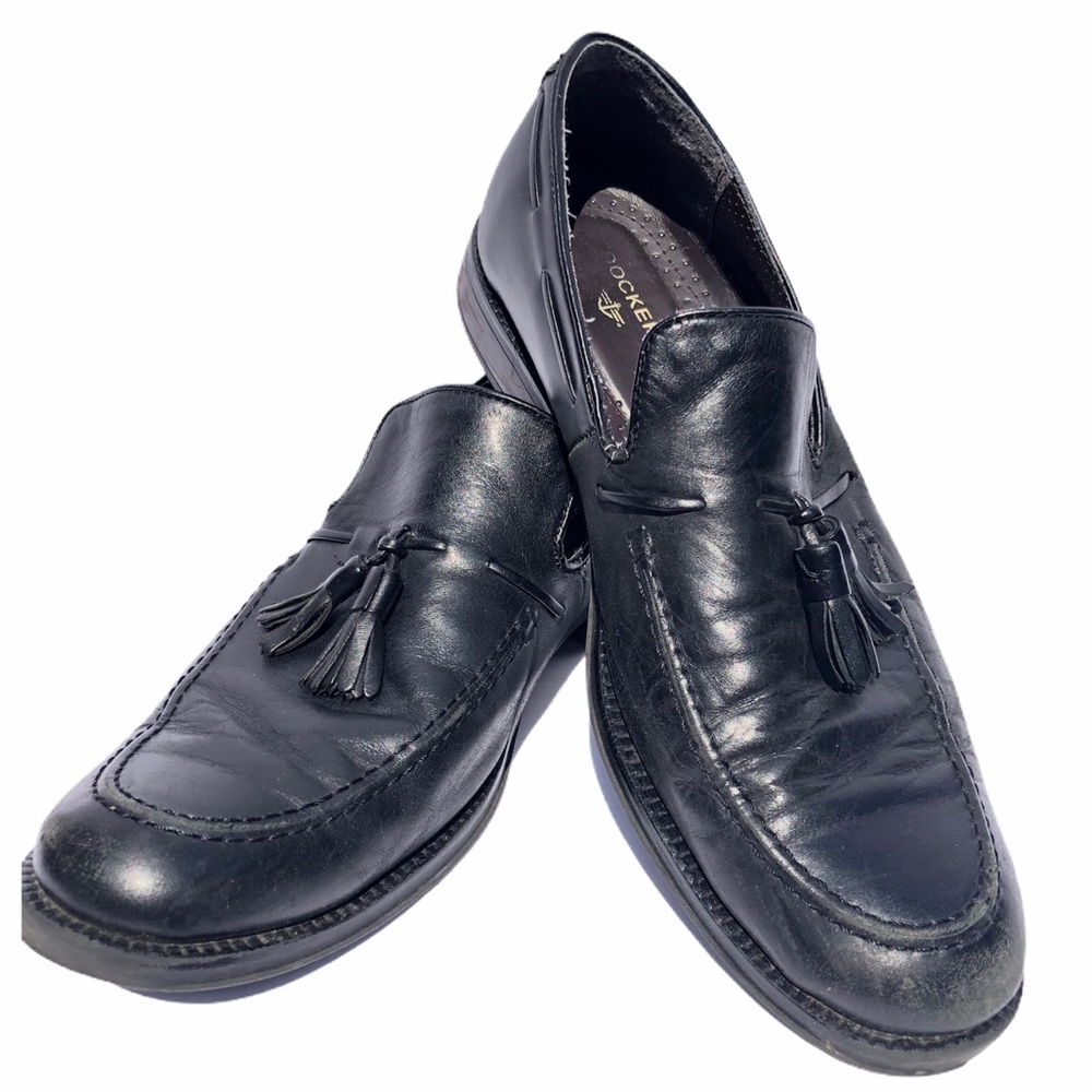 DOCKERS Men’s Black Leather Slip-On Tassel Loafers SZ-9.5M